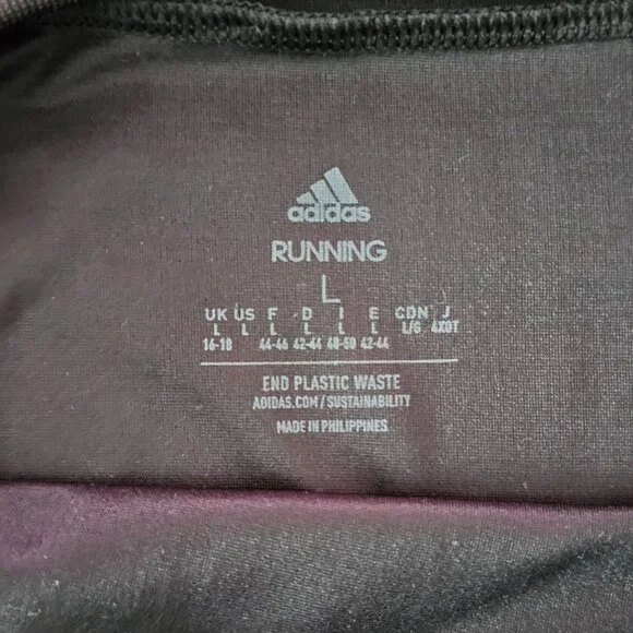 Adidas Womens Own The Run Long-Sleeve Black Shirt Sz L Running & Training - Picture 8 of 9